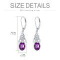 wholesale 925 Sterling Silver Purple Crystal Celtic Knot Dangle Earrings for Women-0-3