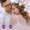 wholesale 925 Sterling Silver Purple Crystal Celtic Knot Dangle Earrings for Women-0-5