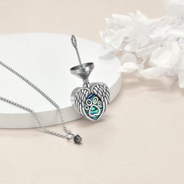 Sterling Silver Pet Wing Urn Necklace-1