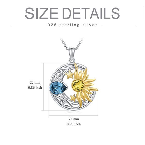 Sterling Silver Moon Sun Star Necklace-3