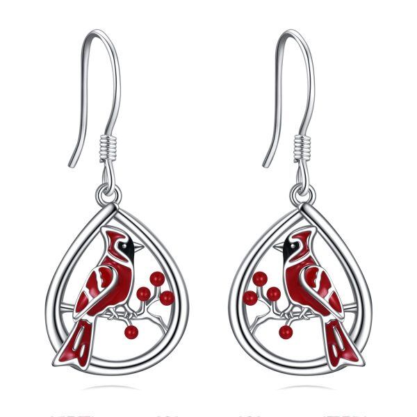 Sterling Silver Cardinal Earrings-0