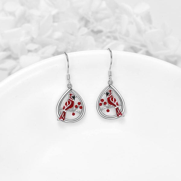 Sterling Silver Cardinal Earrings-2