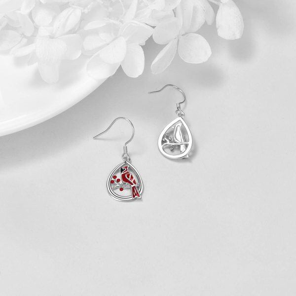 Sterling Silver Cardinal Earrings-3