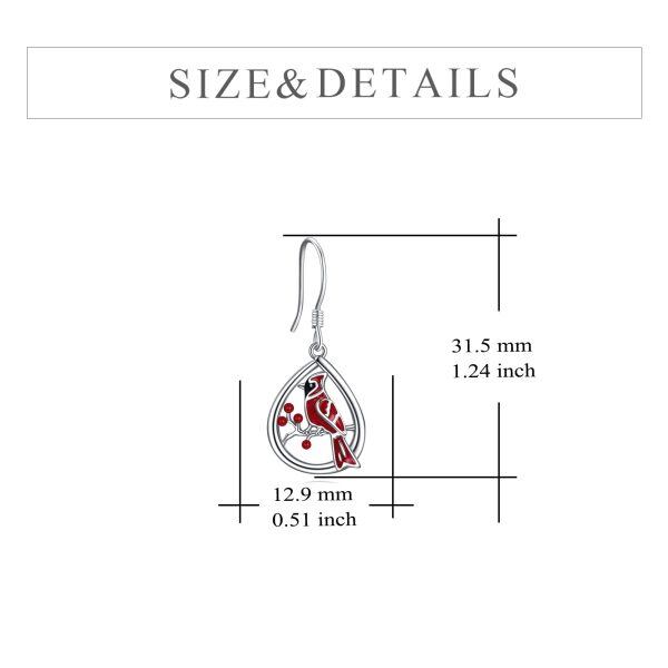 Sterling Silver Cardinal Earrings-4