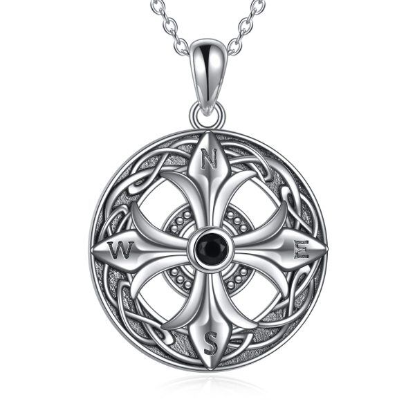 Sterling Silver Celtic Compass Necklace-0