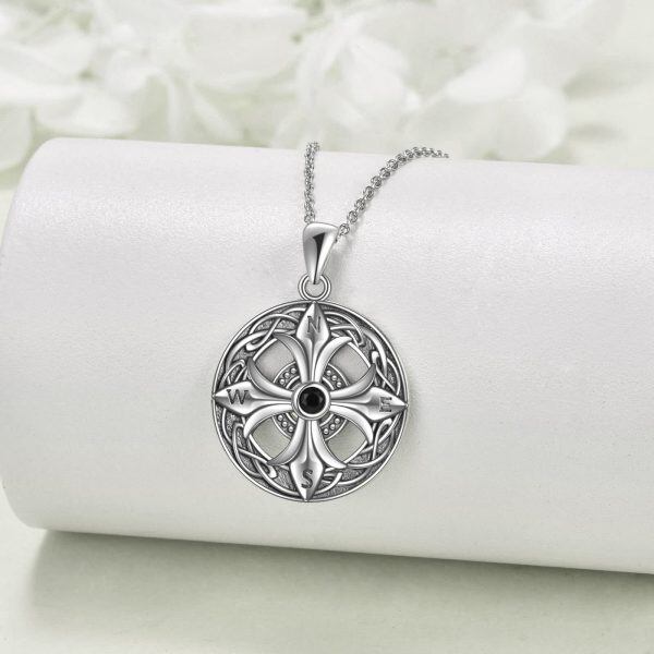 Sterling Silver Celtic Compass Necklace-1