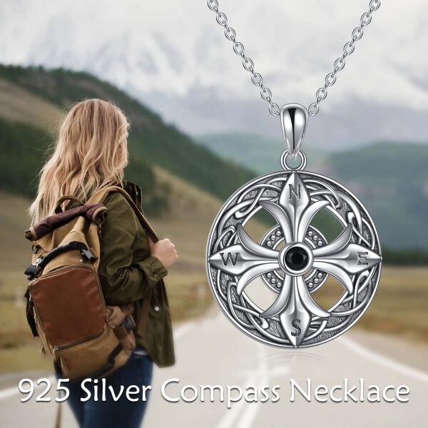 Sterling Silver Celtic Compass Necklace-4