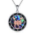 wholesale 925 Sterling Silver Abalone Shell Scorpio Zodiac Pendant Necklace for Women-0-0