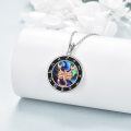 wholesale 925 Sterling Silver Abalone Shell Scorpio Zodiac Pendant Necklace for Women-0-1