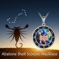 wholesale 925 Sterling Silver Abalone Shell Scorpio Zodiac Pendant Necklace for Women-0-4