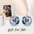 wholesale Sterling Silver Blue Crystal Moon Star Earrings Valentine s Birthday Anniversary Gifts for Women-0-2