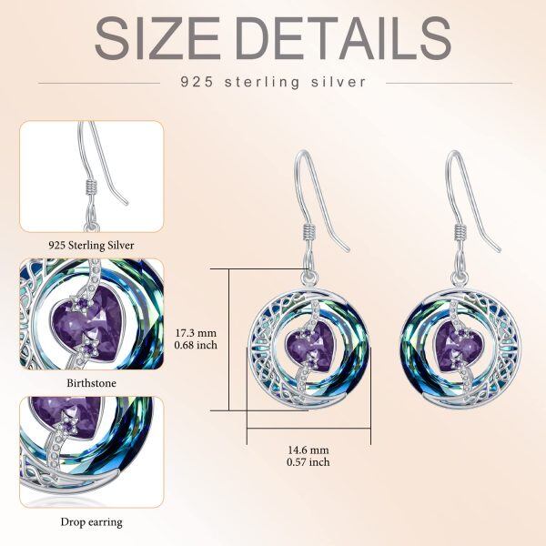 Sterling Silver Moon Heart Earrings-4