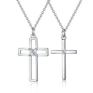 Sterling Silver Cross Necklace-0