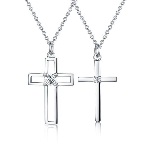 Sterling Silver Cross Necklace-0