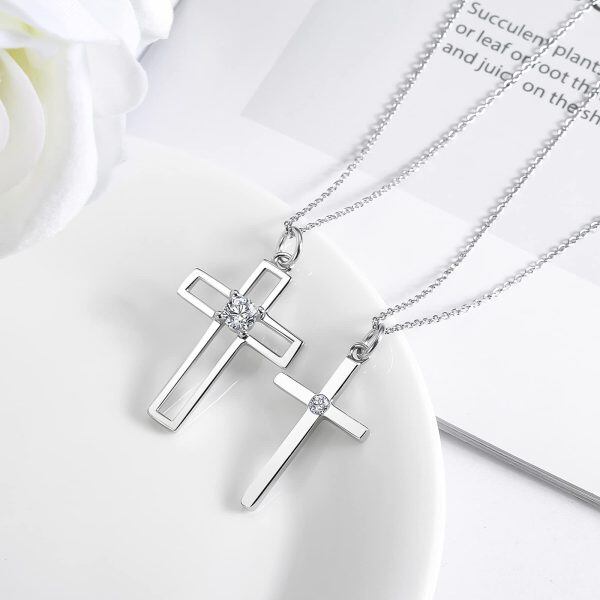 Sterling Silver Cross Necklace-1