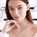 wholesale 925 Sterling Silver Blue Crystal Swan Pendant Necklace for Women-0-1