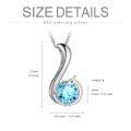 wholesale 925 Sterling Silver Blue Crystal Swan Pendant Necklace for Women-0-2
