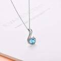 wholesale 925 Sterling Silver Blue Crystal Swan Pendant Necklace for Women-0-4