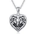 wholesale 925 Sterling Silver Elephant Heart-Shaped Pendant Necklace with Chain for Women Girls -0-0