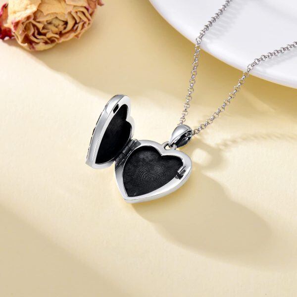 Sterling Silver Heart Elephant Necklace-2