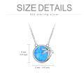 wholesale 925 Sterling Silver Blue Simulated Opal Palm Tree Pendant Necklace for Women-0-2