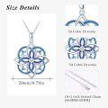 wholesale 925 Sterling Silver Blue Enamel & Crystal Celtic Knot Pendant Necklace for Women-0-5