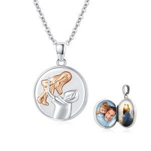 Sterling Silver Father And Daughter Necklace-0