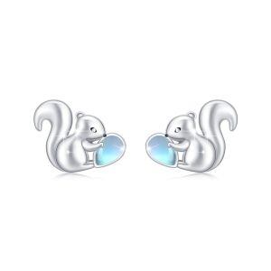 Sterling Silver Squirrel Earrings-0