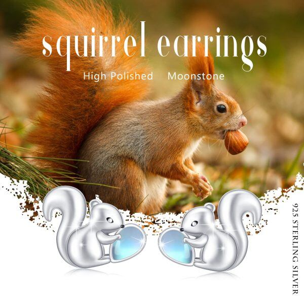 Sterling Silver Squirrel Earrings-3