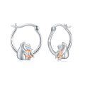 wholesale 925 Sterling Silver 925 Girls and Polar Bears Huggable Hoop Earrings for Women-0-0