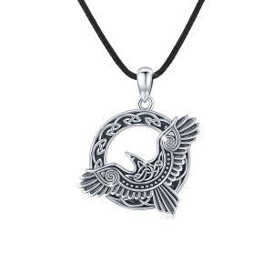 Sterling Silver Eagle Pendant Necklace-0