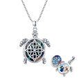 wholesale 925 Sterling Silver Celtic Sea Turtle Photo Locket Pendant Necklace for Women-0-0