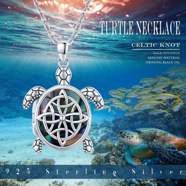 Sterling Silver Celtic Sea Turtle Necklace-2