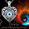 wholesale 925 Sterling Silver Blue Evil Eye Heart Photo Holder Pendant Necklace  for Women Girls-0-4
