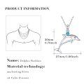 wholesale 925 Sterling Silver Dolphins with Blue Crystal Pendants Necklaces for Women-0-5