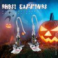 wholesale 925 Sterling Silver Halloween Ghost Witch Hat Dangle Earrings for Women-0-1