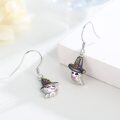 wholesale 925 Sterling Silver Halloween Ghost Witch Hat Dangle Earrings for Women-0-2