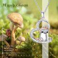 wholesale 925 Sterling Silver Frog on Mushroom Heart Pendant Necklace for Women-0-3