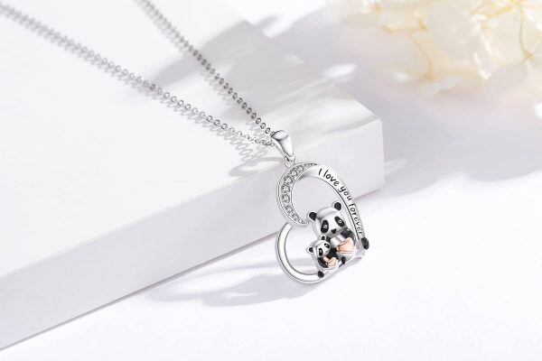 Sterling Silver Panda Necklace-3