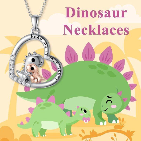 Sterling Silver Dinosaur Necklace-4