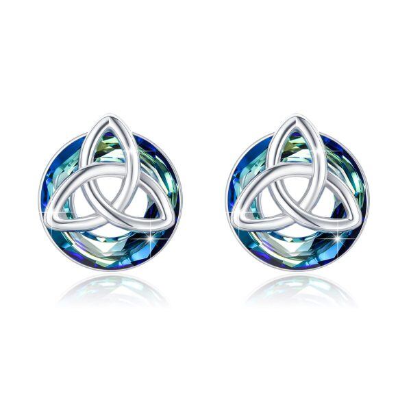 Sterling Silver Celtic Knot Stud Earrings-0