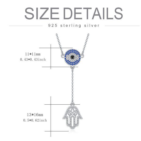 Sterling Silver Evil Eye Hamsa Necklace-1