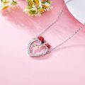 wholesale 925 Sterling Silver Red Enamel Ladybug Heart Tree of Life Pendant Necklace for Women Girls Gifts-0-2