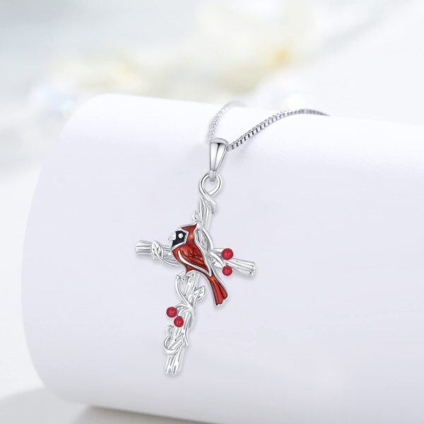 Sterling Silver Cardinal Necklace-1