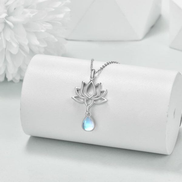 Sterling Silver Lotus Flower Necklace-1