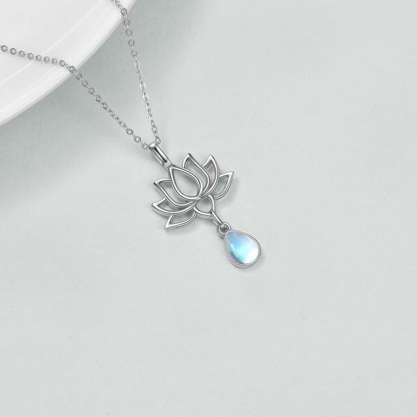 Sterling Silver Lotus Flower Necklace-2