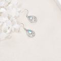 wholesale 925 Sterling Silver Teardrop Flower Design Moonstone Leverback Earrings for Women-0-1