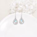 wholesale 925 Sterling Silver Teardrop Flower Design Moonstone Leverback Earrings for Women-0-2