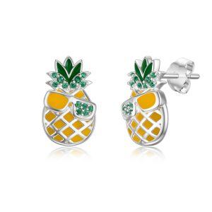 Sterling Silver Pineapple Earrings-0