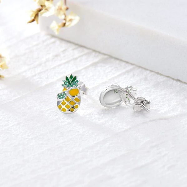 Sterling Silver Pineapple Earrings-4